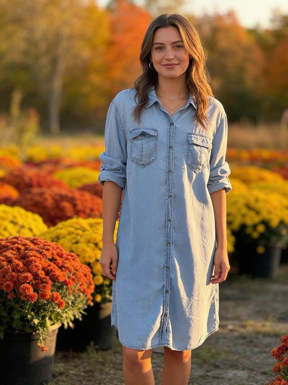 Ava & Viv Denim Shirt Dress Size 1X Blue 100% Lyocell